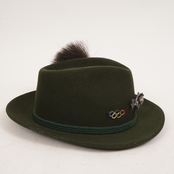 Vintage Dark Green Lembert Standard with 5 Pins Hat Size Small - Picture 8 of 12